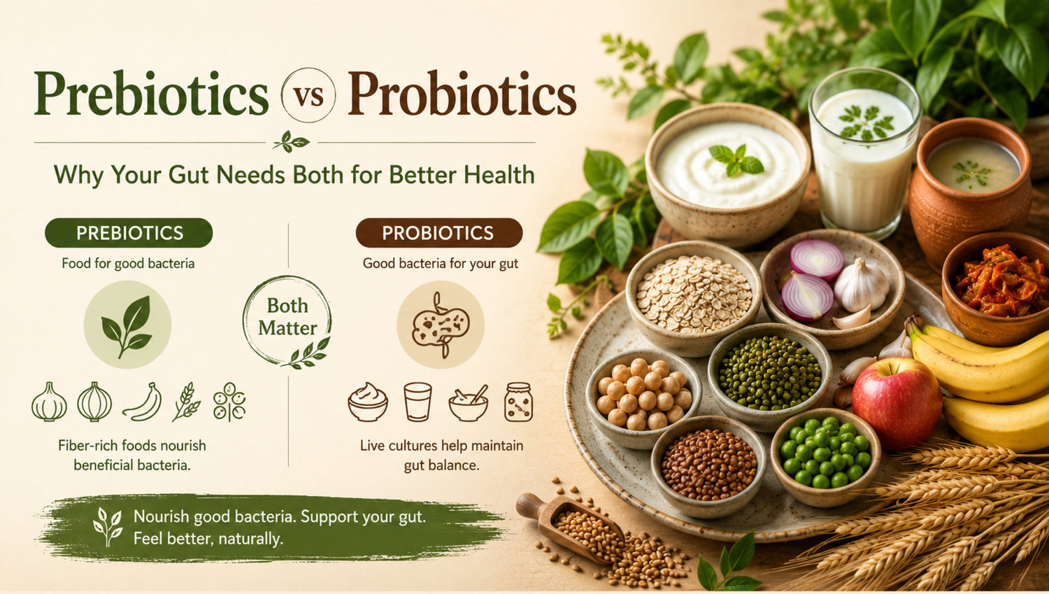 Prebiotics vs Probiotics: Why Your Gut Needs Both for Better Health