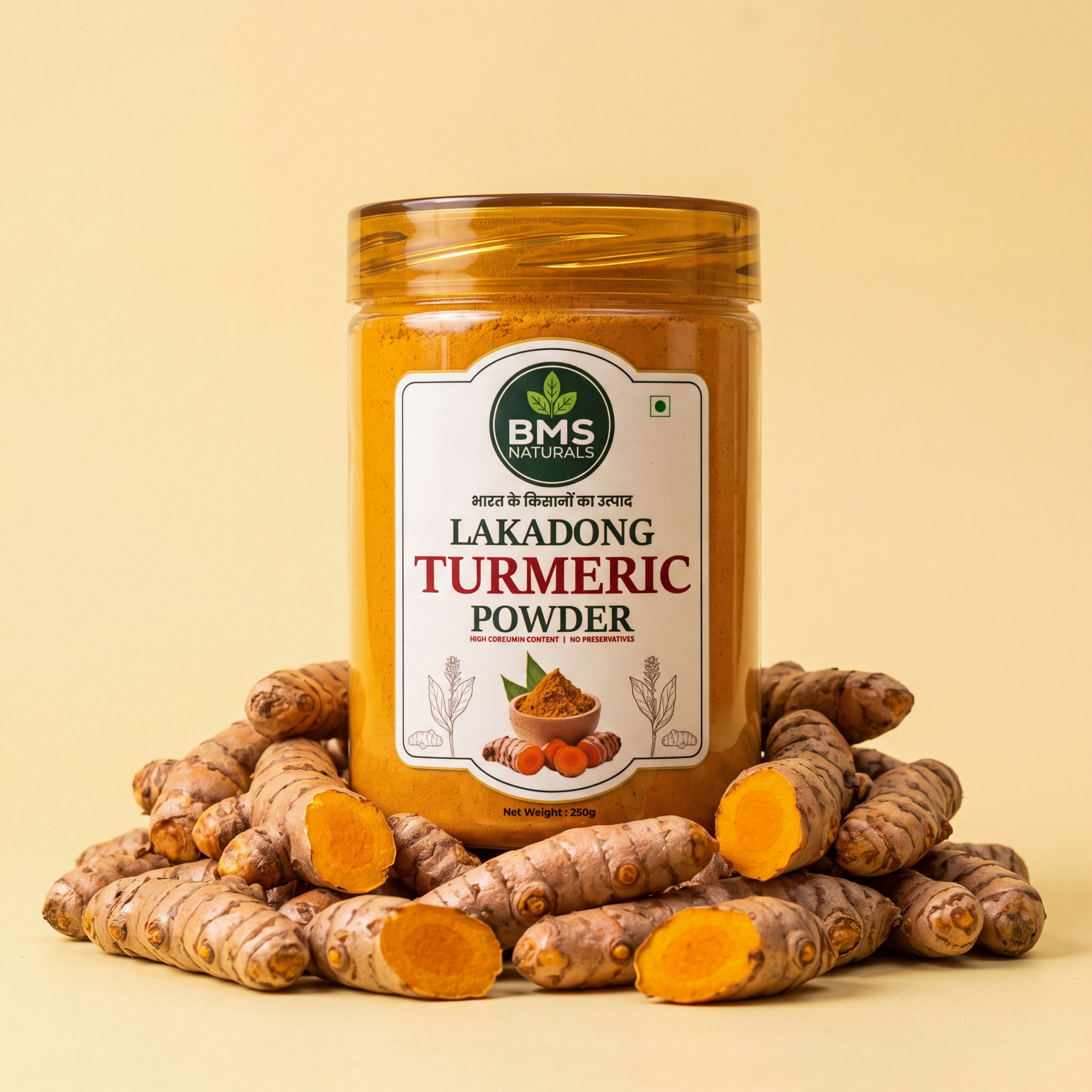 Pounded Lakadong Turmeric